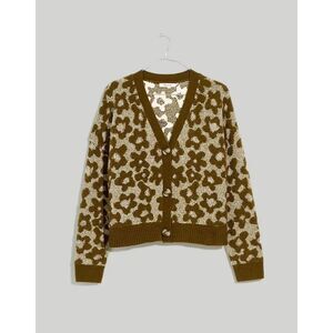 Madewell  Cardigan Sweater Leighton Button Front Golden Spinach Cream Green size